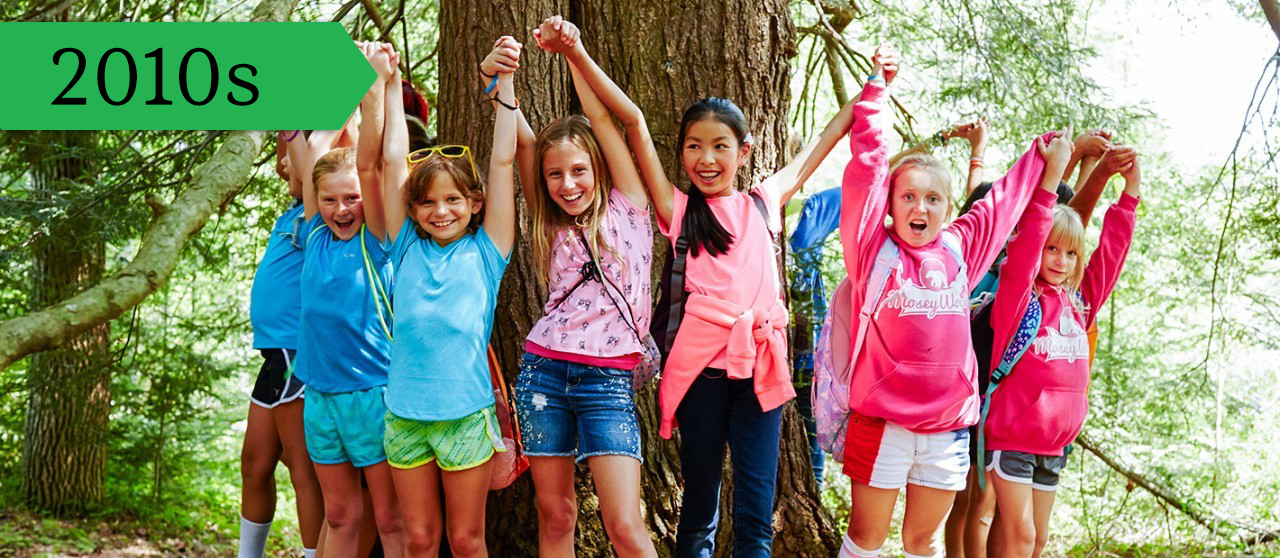 Girl Scouts step away from their electronic devices and enjoy summer camp in eastern Pennsylvania, 2015.