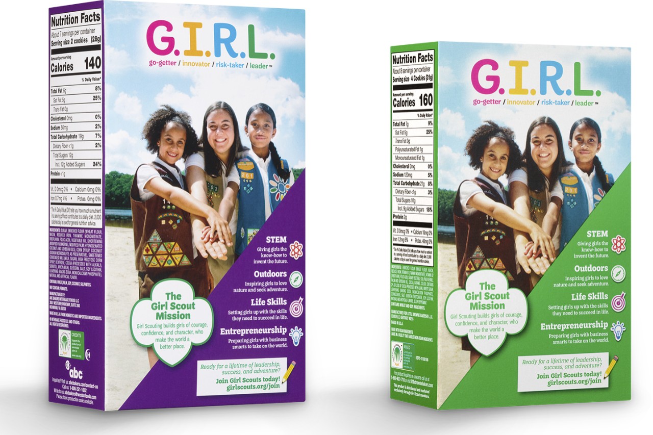 two boxes of girl scout cookies