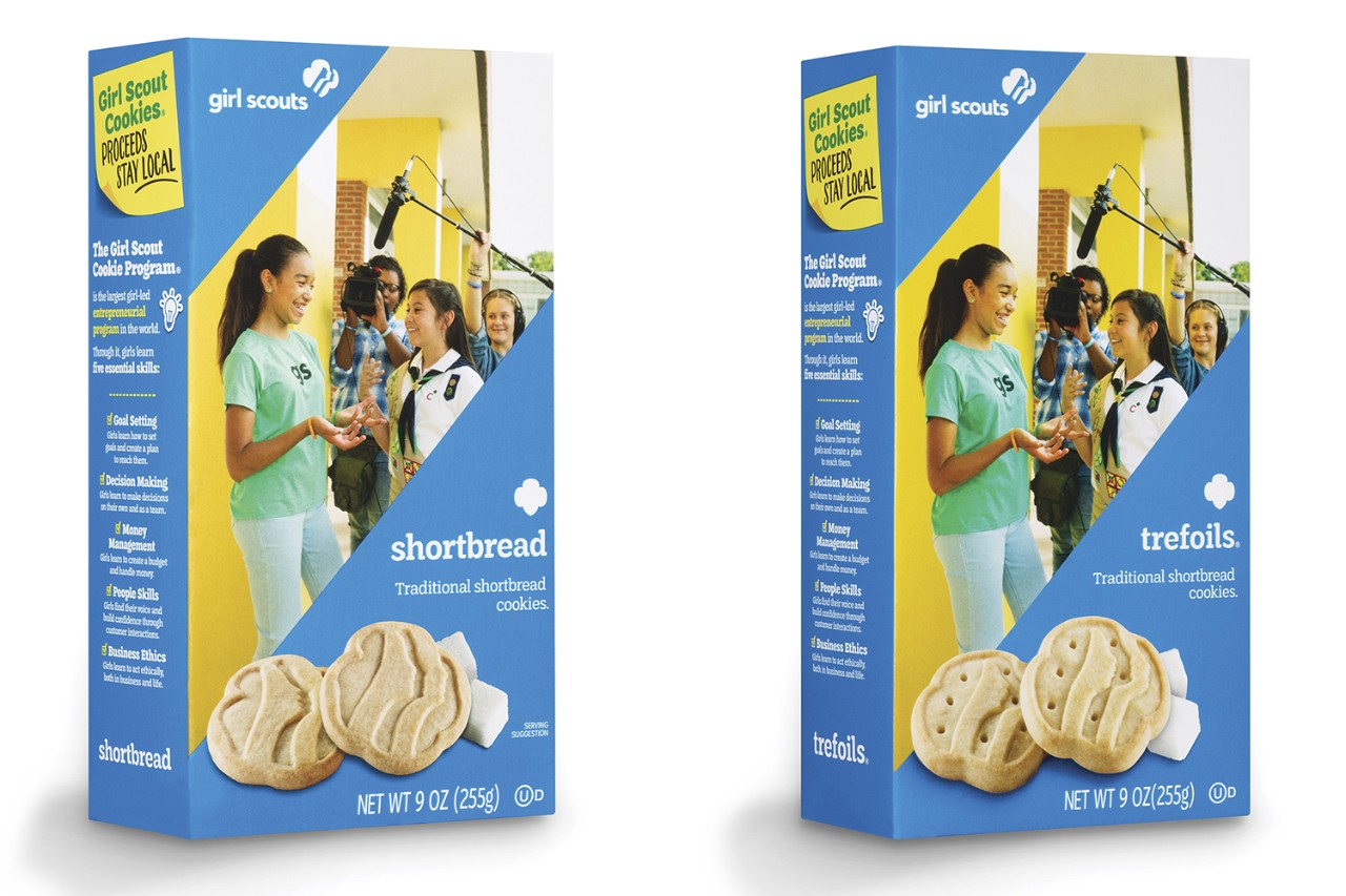 two boxes of trefoils and shortbread