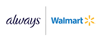 Combined logo of Always and Walmart